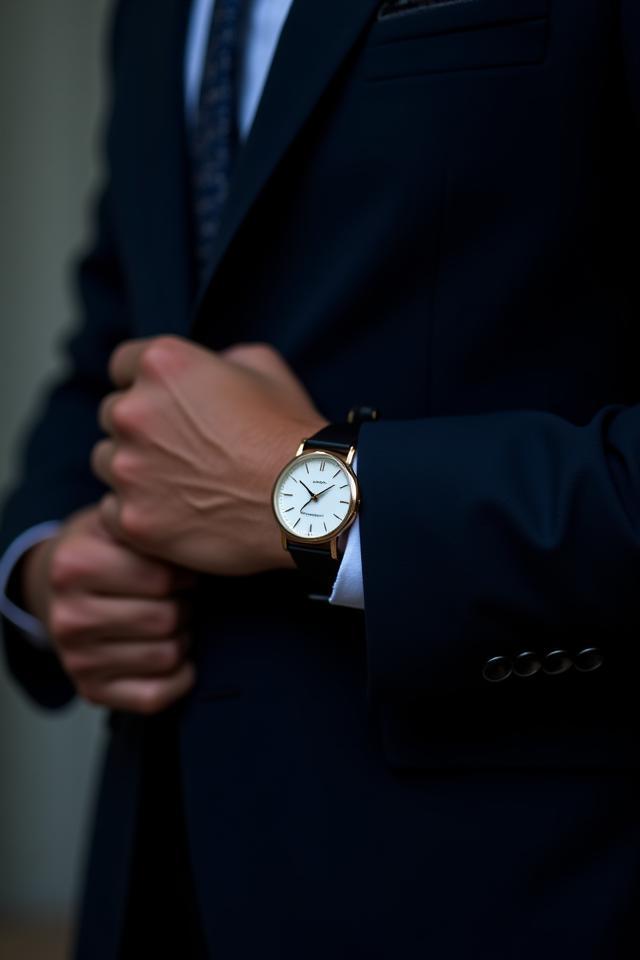 Professional Edge: watch paired with navy suit